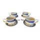Set de 4 Tazas c/ Plato de Talavera 