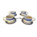 Set de 4 Tazas c/ Plato de Talavera 