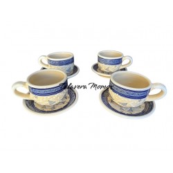 Juego de 4 Tazas y Platos Para Cafe 